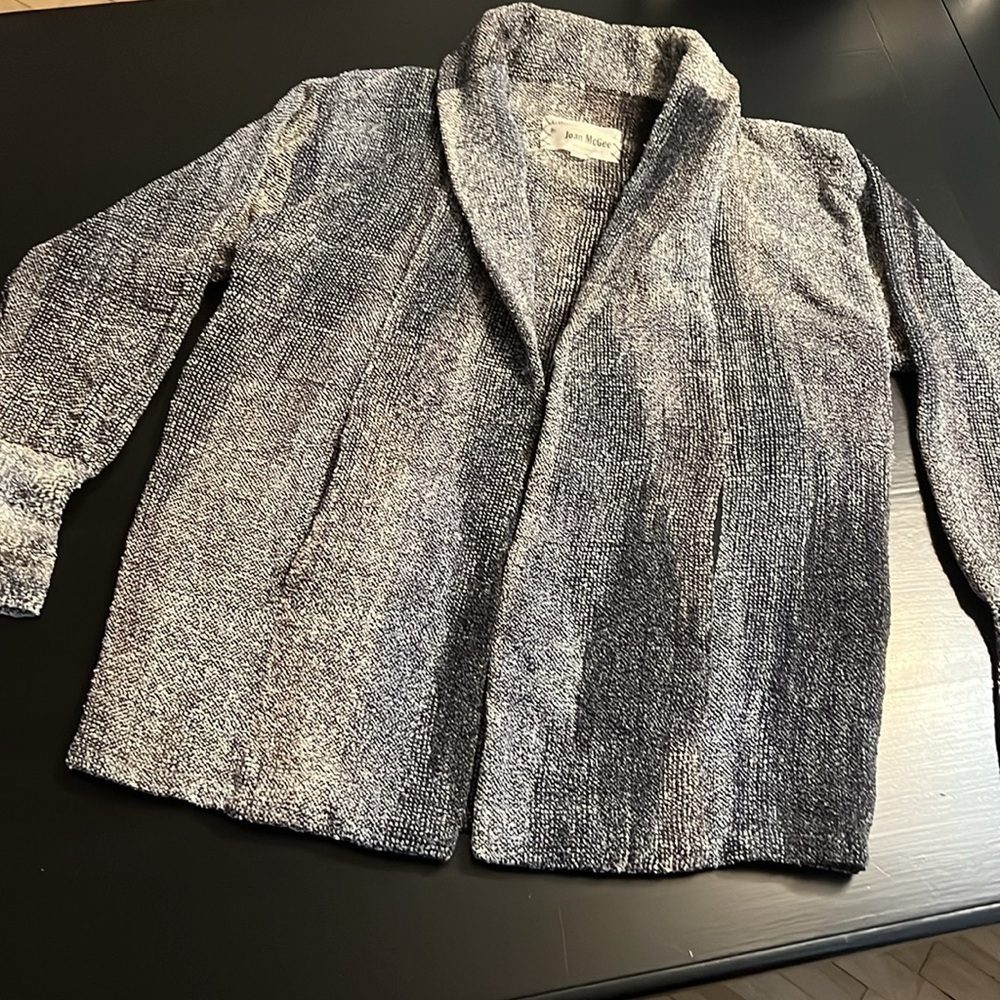 Vintage 80s Joan McGee‎ 100% silk hand woven cardigan